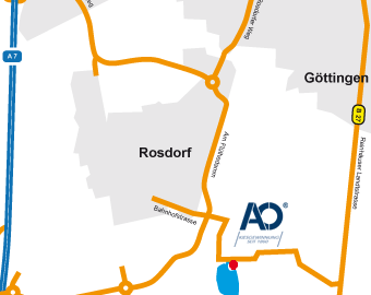 Anfahrtskarte AO in Rosdorf