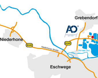 Anfahrtskarte AO in Grebendorf