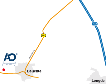 Anfahrtskarte AO in Beuchte