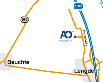 Anfahrtskarte AO in Lengde