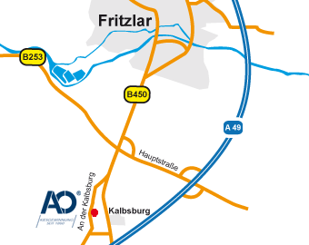 Anfahrtskarte AO in Fritzlar-Kalbsburg