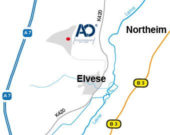 Anfahrtskarte AO in Elvese