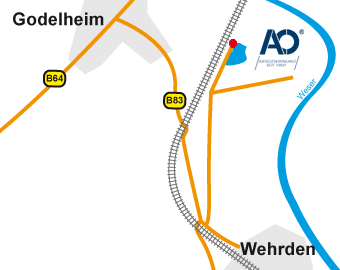 Anfahrtskarte AO in Wehrden
